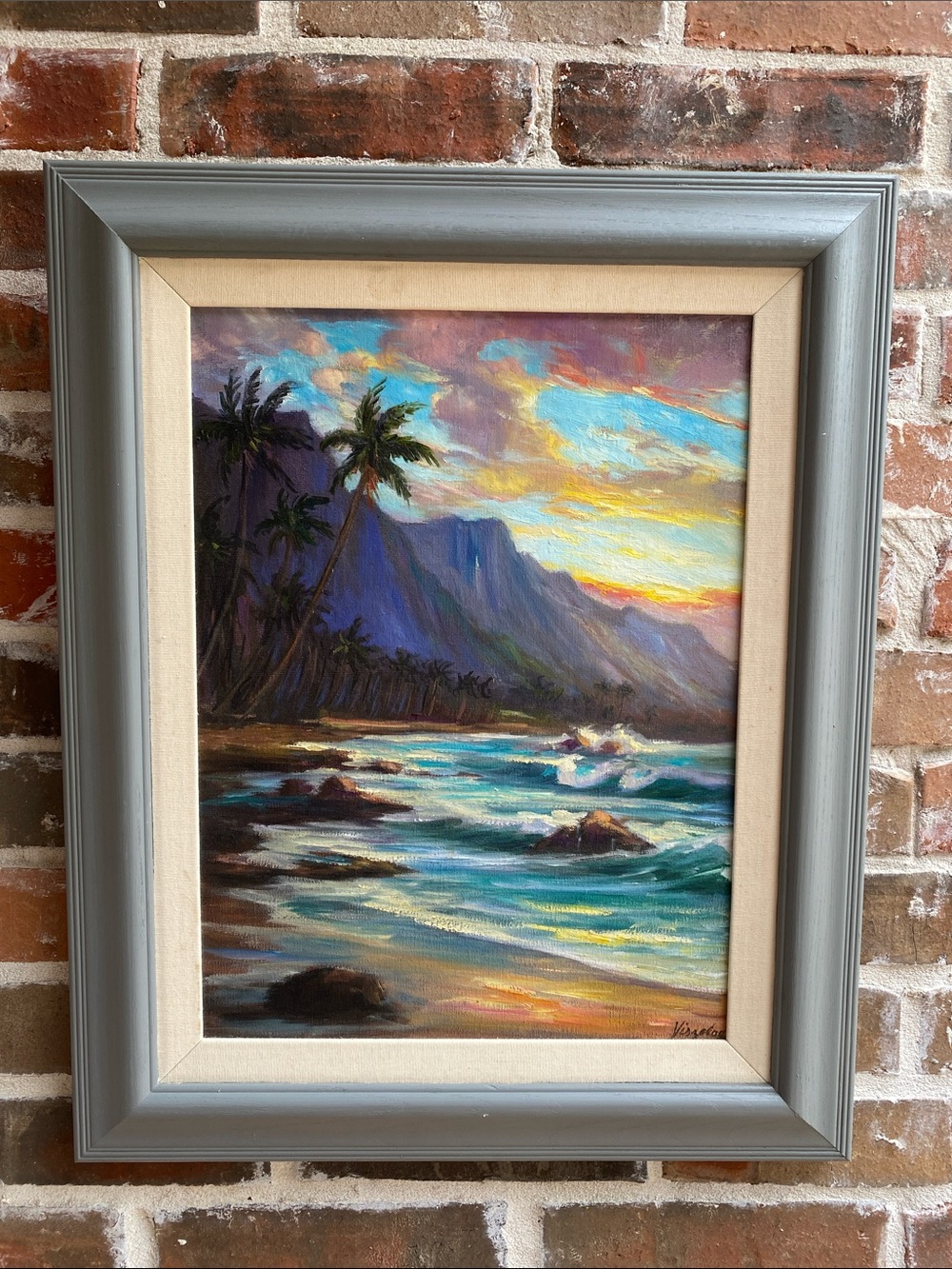 Maui Sunset 🪸Original Artwork 🌺Framed Coastal Hawaiian Seascape Painting
